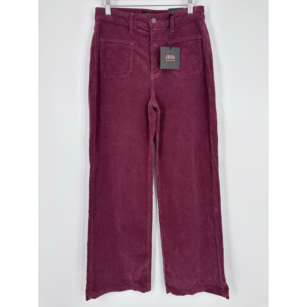 Just Black Denim Corduroy Mini Patch Pocket Wide Leg Pants Womens 27 JBD NEW